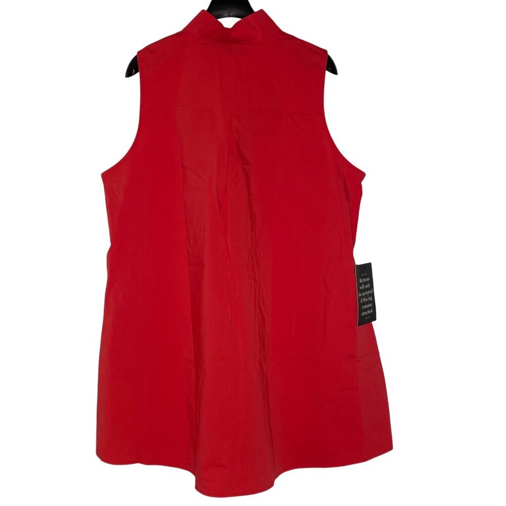 Tuckernuck Red Sleeveless Charlie Dress Sz XXL Minimalist Stretch Stand Collar